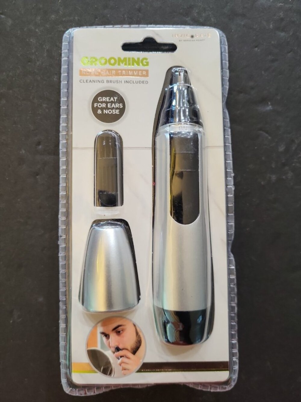 Invigorate Nose & Ear Hair Trimmers w/ Cleaning Brush & Cap NEW FACTORY SEALED